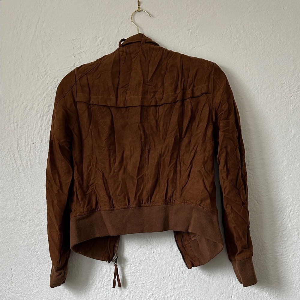 Forever 21 Brown Faux Suede Bomber Jacket - Picture 2 of 3